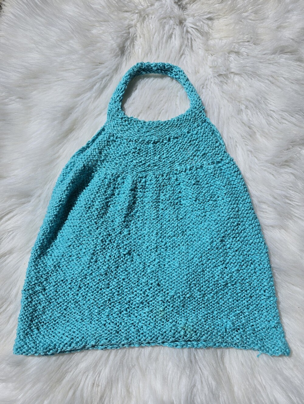 Handmade Turquoise Knit Halter Top Boho Coastal Beachy Mermaidcore Y2K Hippie